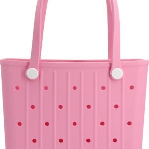 Large Rubber Beach Bag Travel Totes Mens Womens Waterproof Rubber Beach Tote for Work, Picnics, Shopping, Outdoor