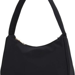Small Nylon Shoulder Bags for Women Elegant Feminine Mini Handbags with Zipper Closure