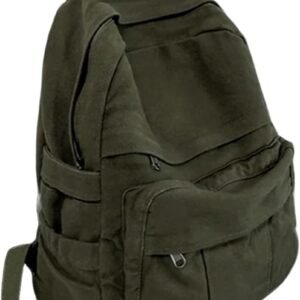 Canvas Backpack for Women Cute Backpack for Women Vintage Laptop Aesthetic Knapsack-Army Green