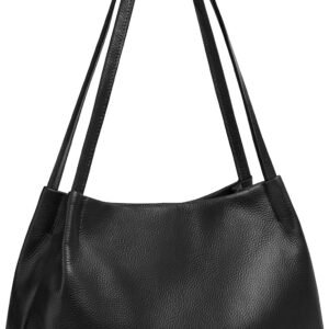 Leather Purses and Handbags for Women, Soft Genuine Leather Shoulder  Bags with Top Magnetic Snap Closure