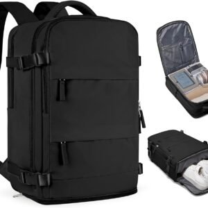 Travel Backpack For Women Men Airline Approved Carry On Backpack Flight Approved Waterproof Sports Luggage Backpack Casual Daypack Small Hiking Backpacks Black Backpacks