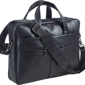 Men's Leather Messenger Bag, Laptop Briefcase Business Satchel Computer