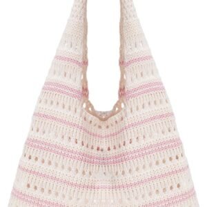 Crochet Tote Bag, Mesh Beach Bag Knit Summer  Vacation Boho Tote Bag for Women
