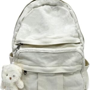 Cute Canvas Backpacks for Women Girls, Aesthetic Laptop Bookbag Vintage Backpack for College High School