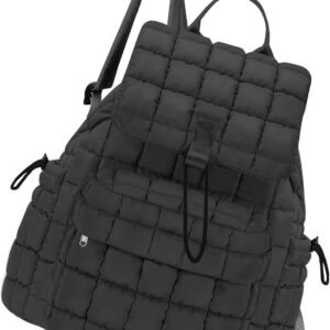 Backpack for Women - Lightweight Puffer Quilted Travel Backpack - Small Casual Daily Daypack Purse for Women - Cute Fashion Carry on Daypack, Grey