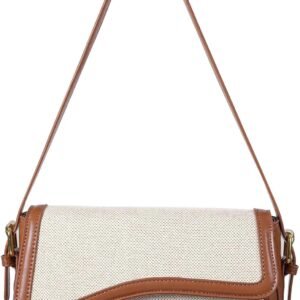 Shoulder Bag for Women  Trendy Purse Vegan Leather  Handbags Clutch Saddle Bag with 2 Removable Strap