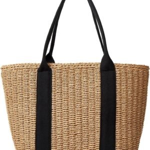 Women Small Straw Bags Summer Beach Tote Bag Handmade Woven  Purse Handbag