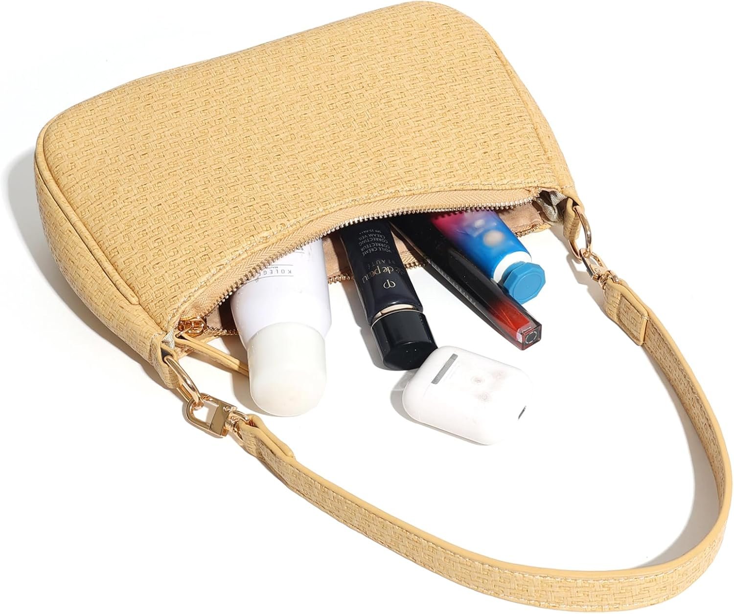 Clutch Tote Handbags with 2 Removable Straps and Zipper Closure Crossbody Bags Shoulder Purse Handbag for Women - Image 2