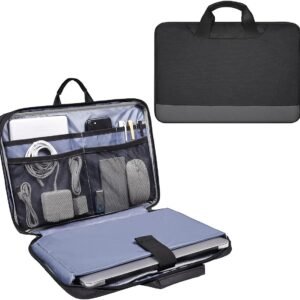 11.6-12.9 Inch Waterproof Laptop Bag Sleeve for Women Men Business Briefcase with Organizer Case, Black