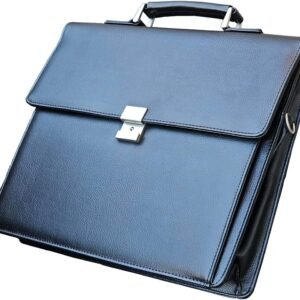 Mens Leather Briefcases Office Attorney Student Attache Case Messenger Bag w/Padded Compartment,Black