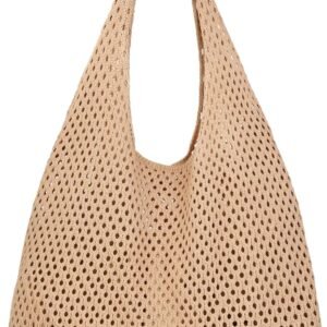 Crochet Beach Tote bag Summer Beach Bag for Women Aesthetic Mesh Tote Bag Hippie Bag Knit Bag