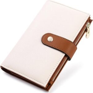 Women's Wallets  Blocking Leather Trifold Clutch Wallet Credit Card Holder Ladies Travel Wallet Purse with Pen Holder