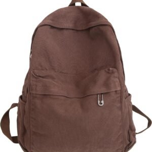 Vintage Canvas Backpack for Women  Cute Boho School Backpack Casual  Aesthetic Backpack (Coffee)