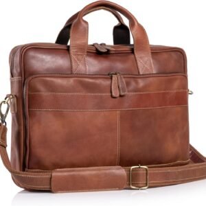 16 Inch Leather briefcases Laptop Messenger Bags for Men and Women Best Office Satchel Bag