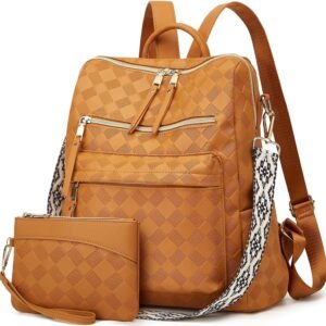 Makes Backpack Purse for Women PU Leather Travel Satchel Handbag Convertible Design Bag with Purse 2 Piece