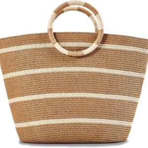 Beach Bags for Women Straw Tote Bag Summer Beach Bag Large Woven Straw Tote for Vacation Holiday