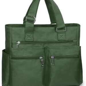 Canvas Tote Bag Waterproof Nylon Multi Pocket Shoulder Bags Laptop Work Bag Teacher Purse Handbag for Women Men