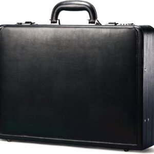 Bonded Leather Attache, Black, One Size